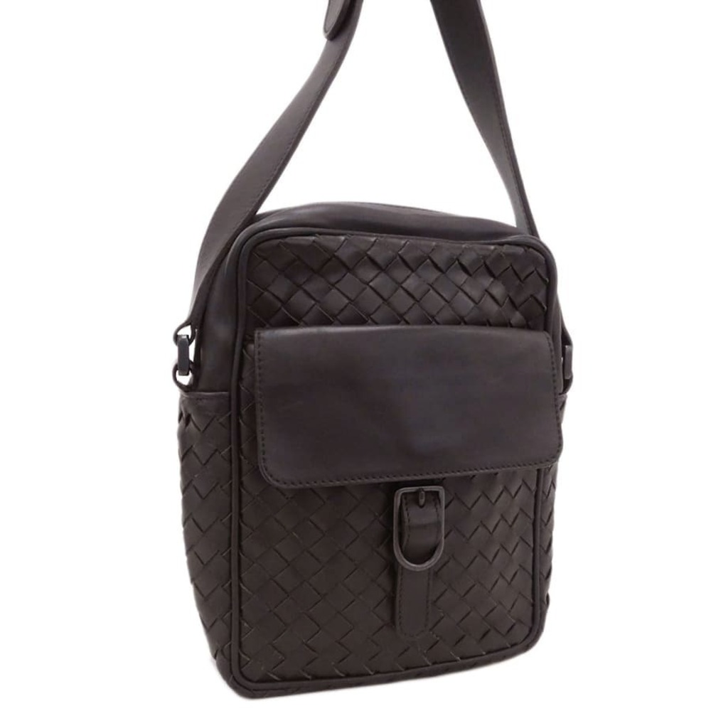Bottega Veneta Shoulder Bag Brown Leather Intrecciato